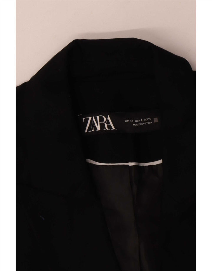 Женский пиджак на 1 пуговице Zara UK 36, маленький черный полиэстер