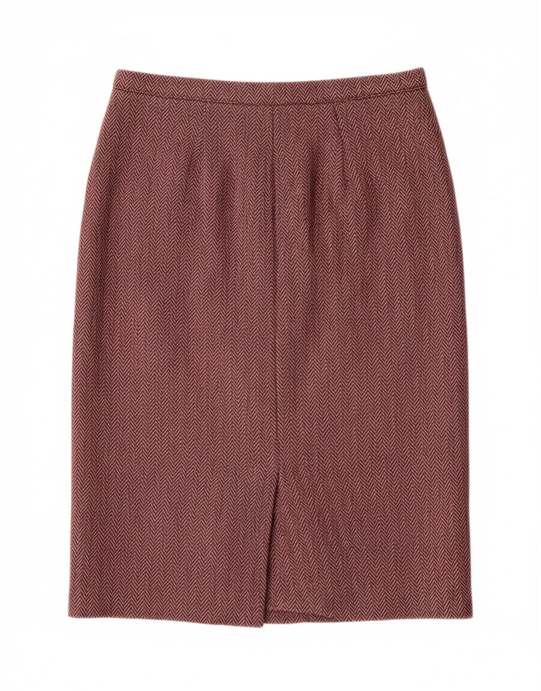 O' MAILLE Womens Midi Skirt W32 Large Burgundy Herringbone