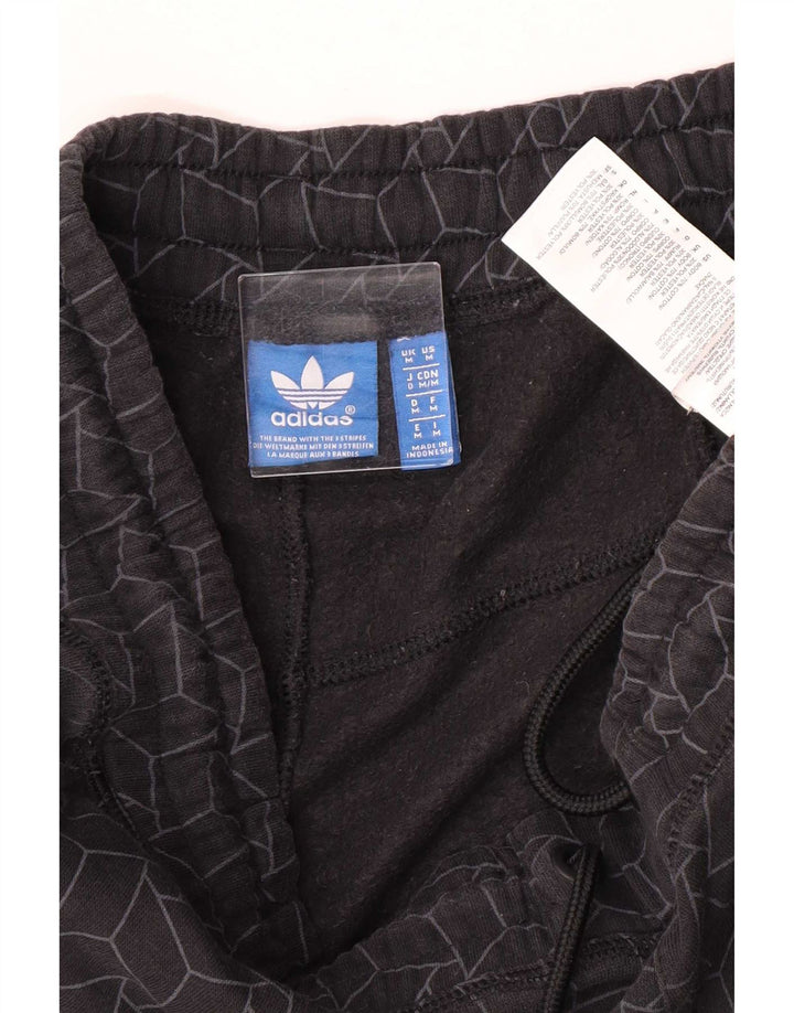 Adidas Мужские спортивные брюки Джоггеры Средне-серые хлопковые с геометрическим узором