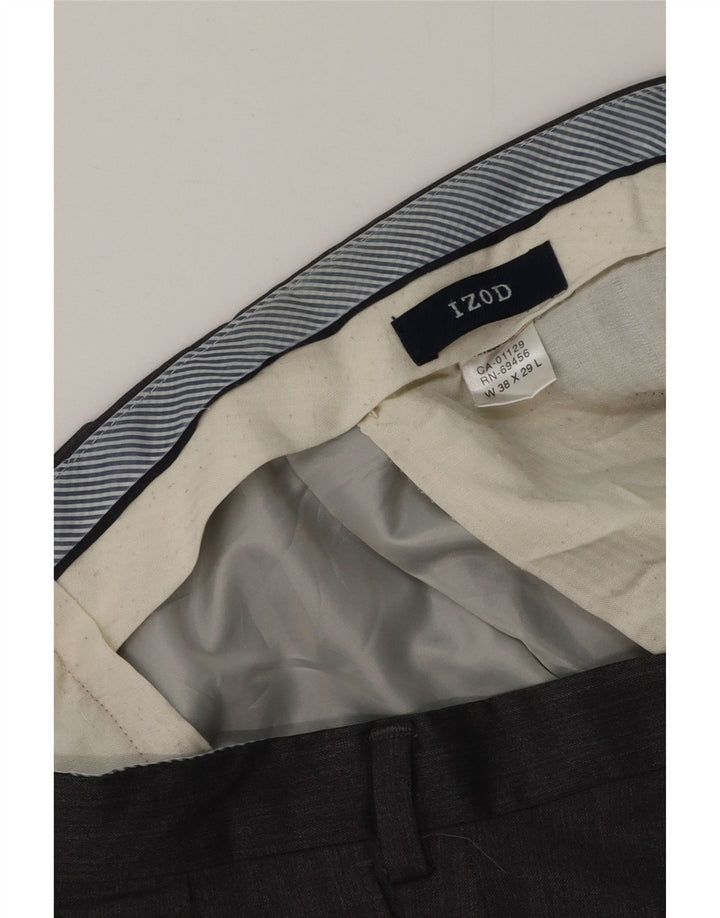 IZOD Мужские костюмные брюки с привязкой W38 L29 Серые шерстяные