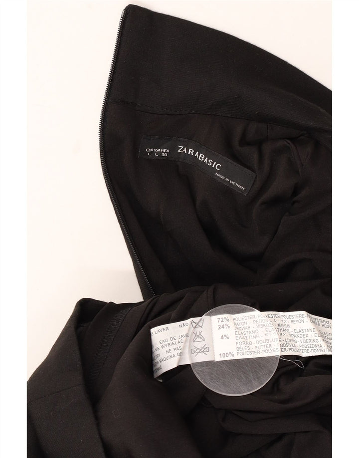 Женское платье-футляр без рукавов Zara UK 14, большой черный полиэстер