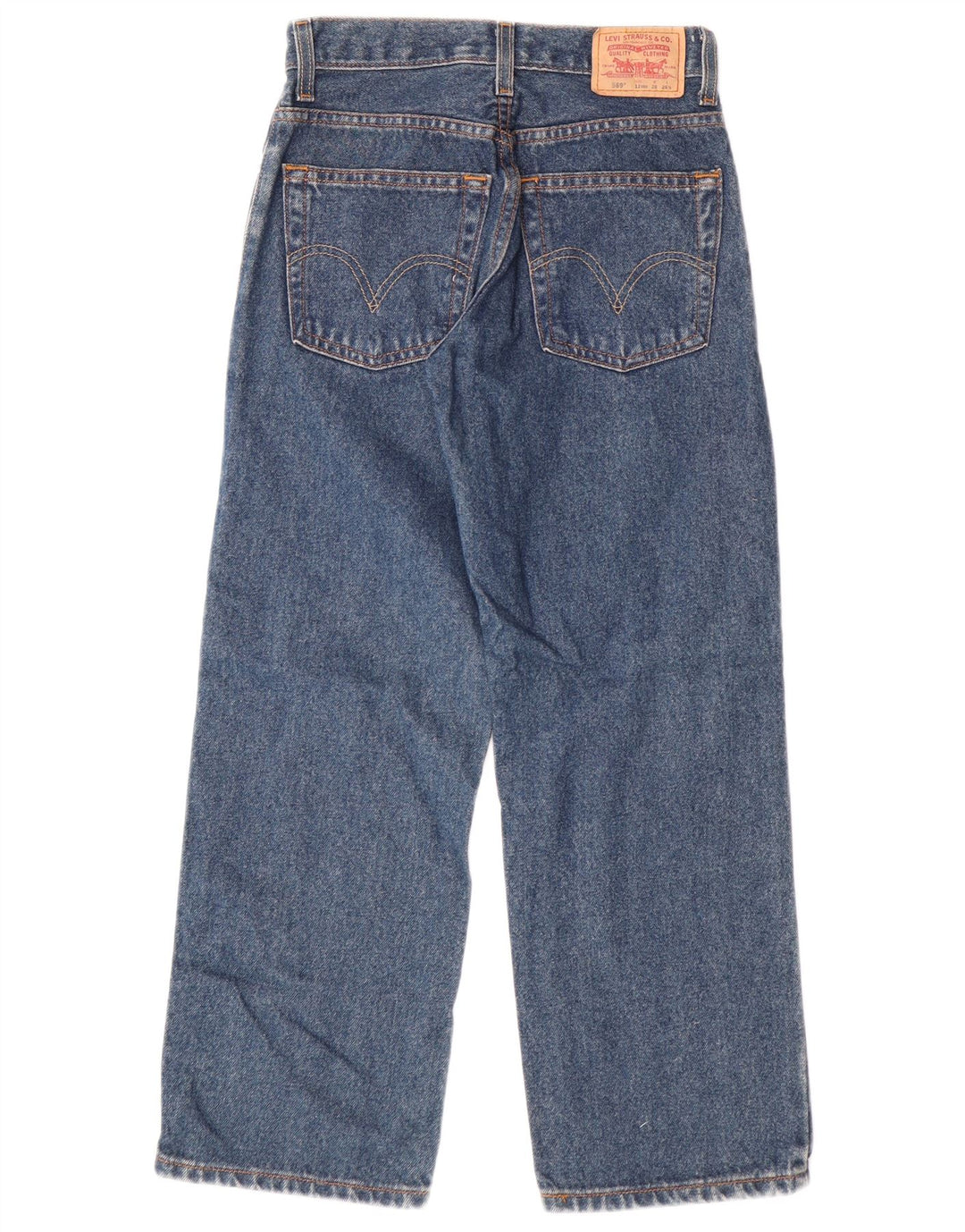 Прямые джинсы свободного кроя LEVI'S Boys 569 11-12 лет W26 L26, синий хлопок