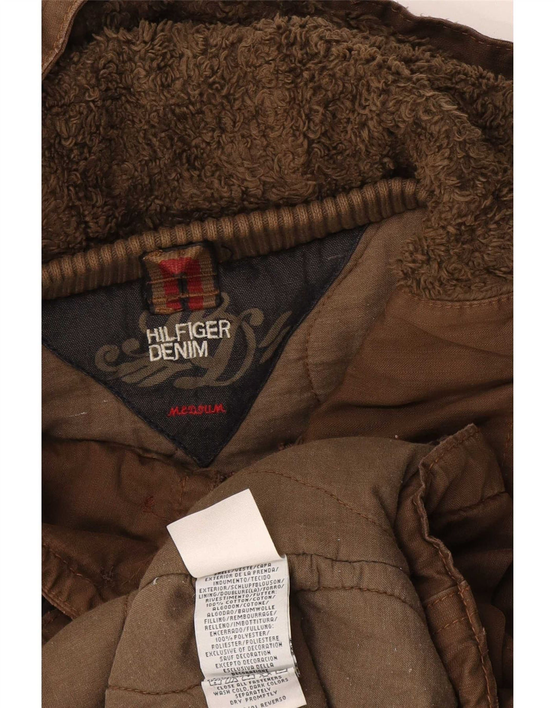Мужская парка Tommy Hilfiger с капюшоном UK 38, хлопковый средний коричневый цвет