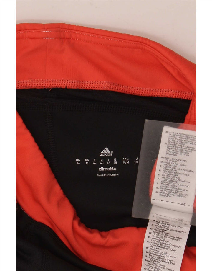 Женские леггинсы-капри Adidas Climalite UK 14, средние черные с цветными блоками