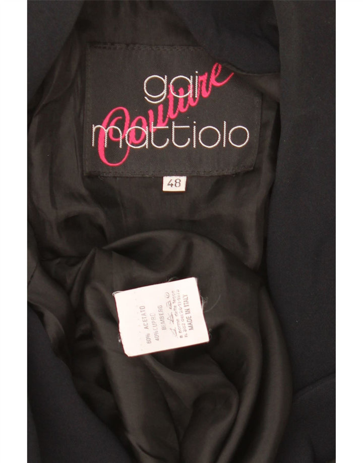 Женский пиджак на 1 пуговице Gai Mattiolo IT 48 XL, черный с цветочным принтом