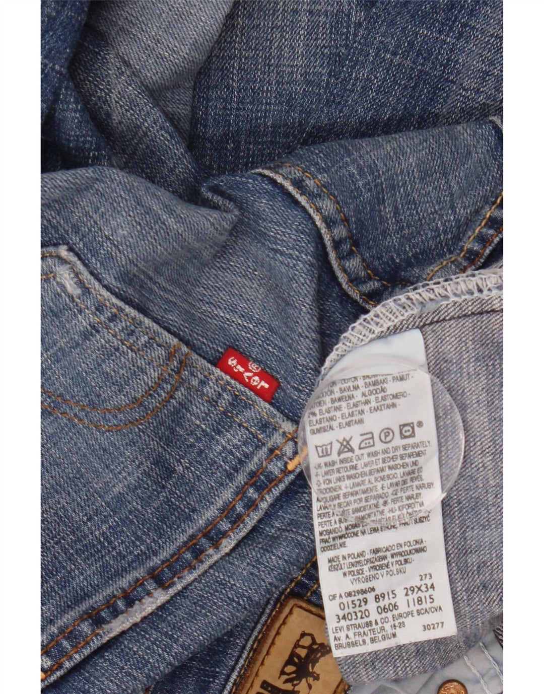 Женские узкие джинсы LEVI'S W29 L34 Синие, хлопок