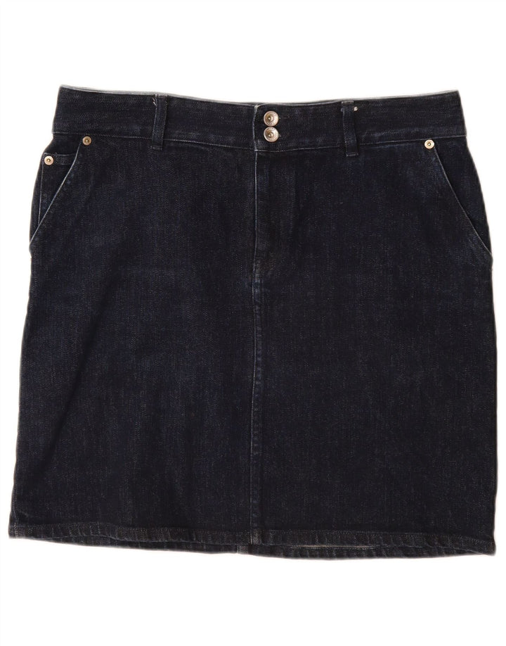 Женская джинсовая юбка Ralph Lauren, размер США 10, большой размер W32, темно-синий хлопок