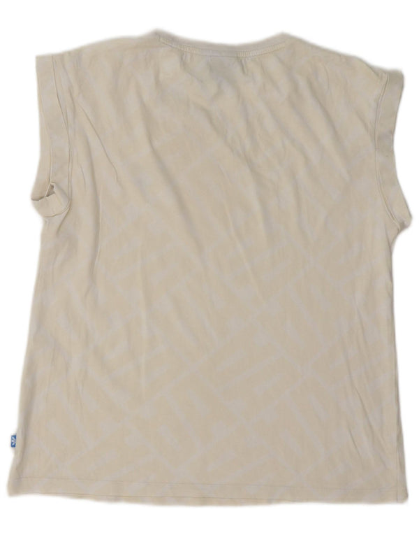 Женская футболка с рисунком Adidas Top UK 10, маленькая, белая