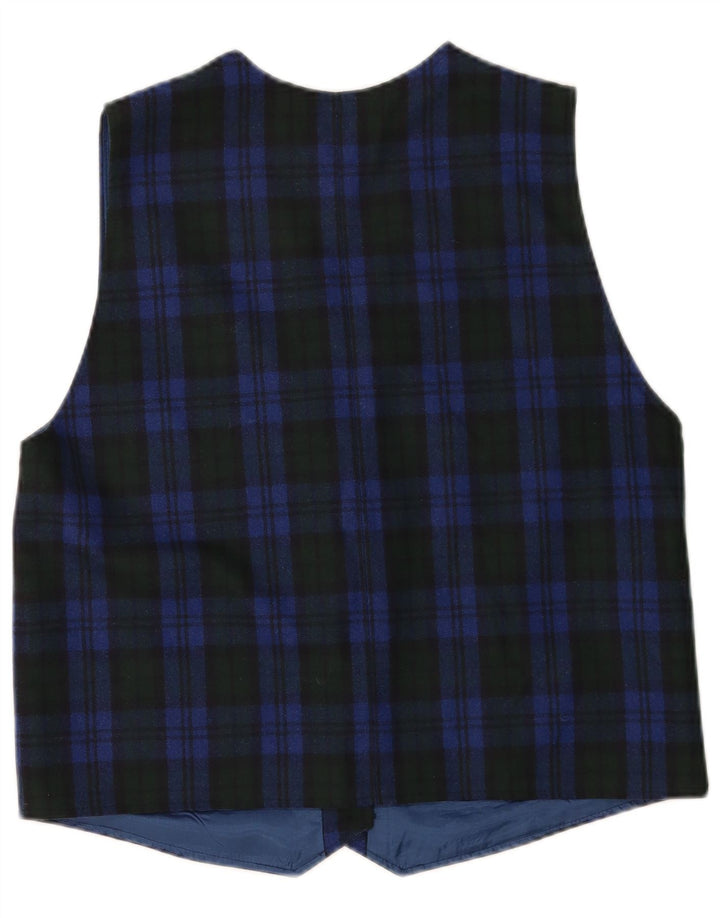 Женский жилет Hammerschmid UK 18 XL синий в клетку из натуральной шерсти