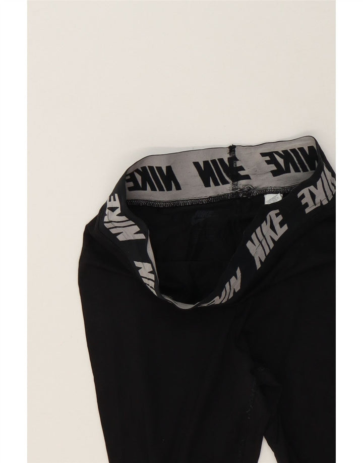 NIKE Womens Graphic Leggings UK 12 Medium  Black Cotton Vintage Nike and Second-Hand Nike from Messina Hembry 