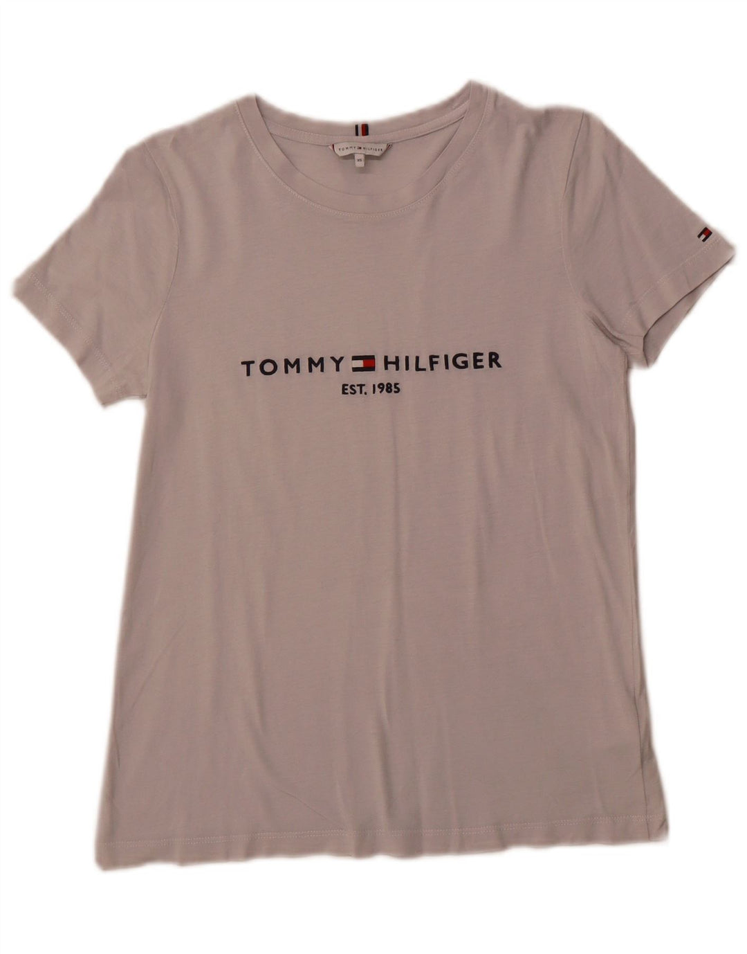 TOMMY HILFIGER Женская футболка с рисунком Top UK 6 XS Серый хлопок