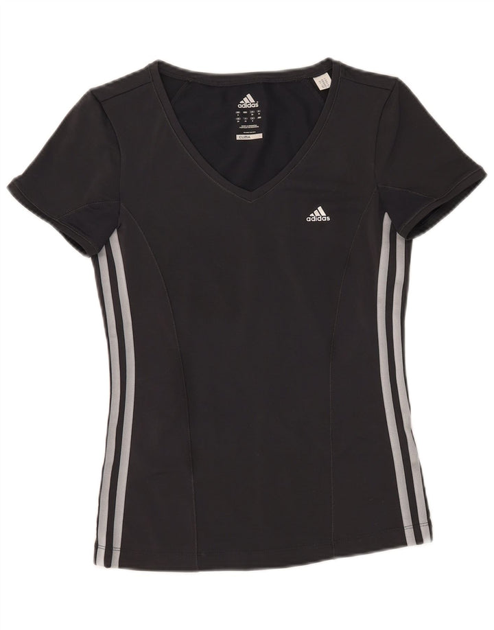 Женская футболка Adidas Climacool Top UK 8, маленький серый полиэстер
