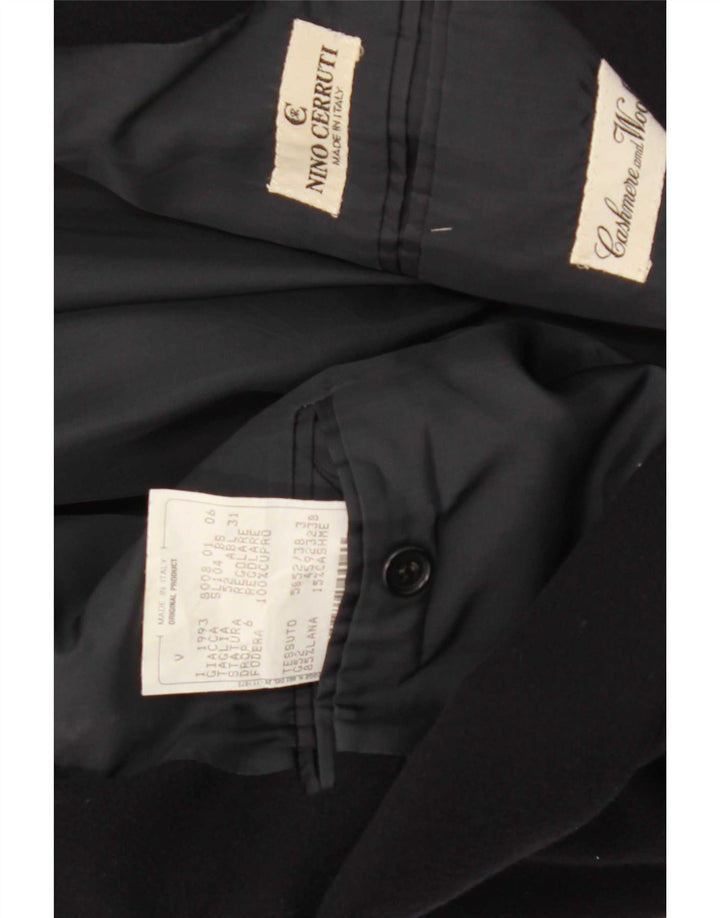 Мужской двубортный пиджак Nino Cerruti IT 52 XL черный шерстяной