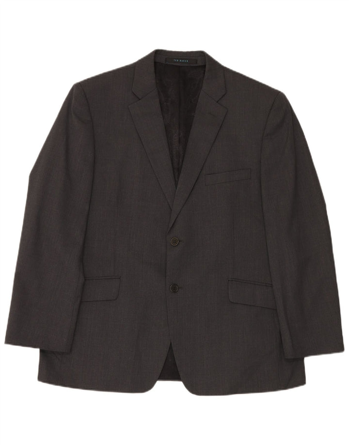 Мужской костюм-двойка стрейч с 2 пуговицами Ted Baker, Великобритания 42 XL W36 L30, серая шерсть