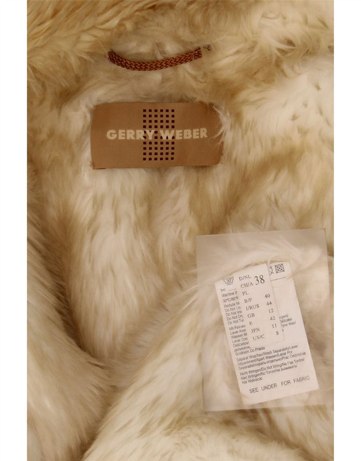 Женское пальто оверсайз из шерпы Gerry Weber UK 12, средний бежевый полиэстер