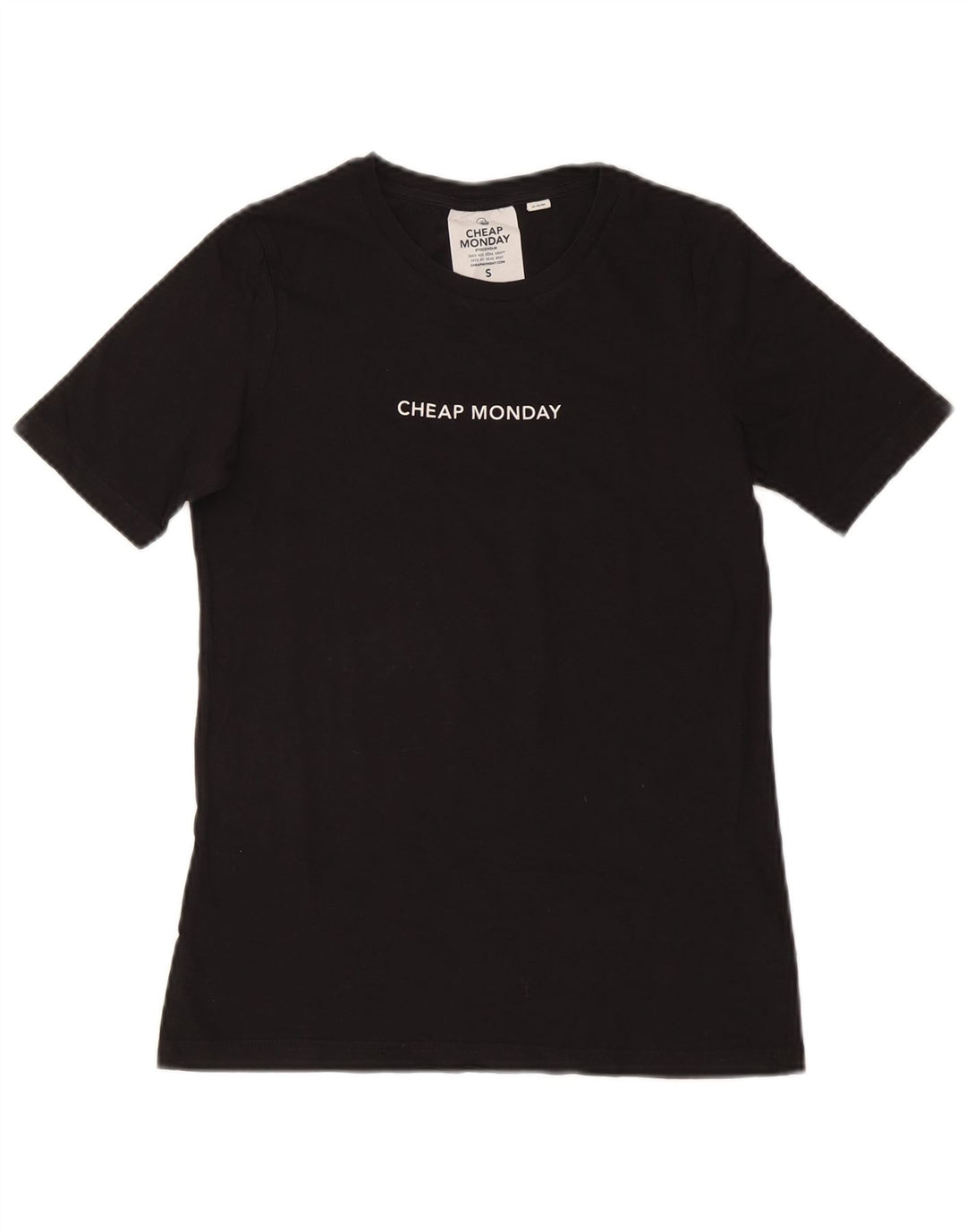 Женская футболка CHEP MONDAY Top UK 10, маленькая, черный хлопок