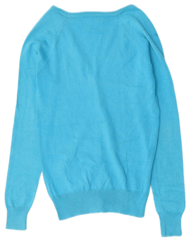 Женский кардиган ZARA UK 10, маленький синий хлопковый свитер