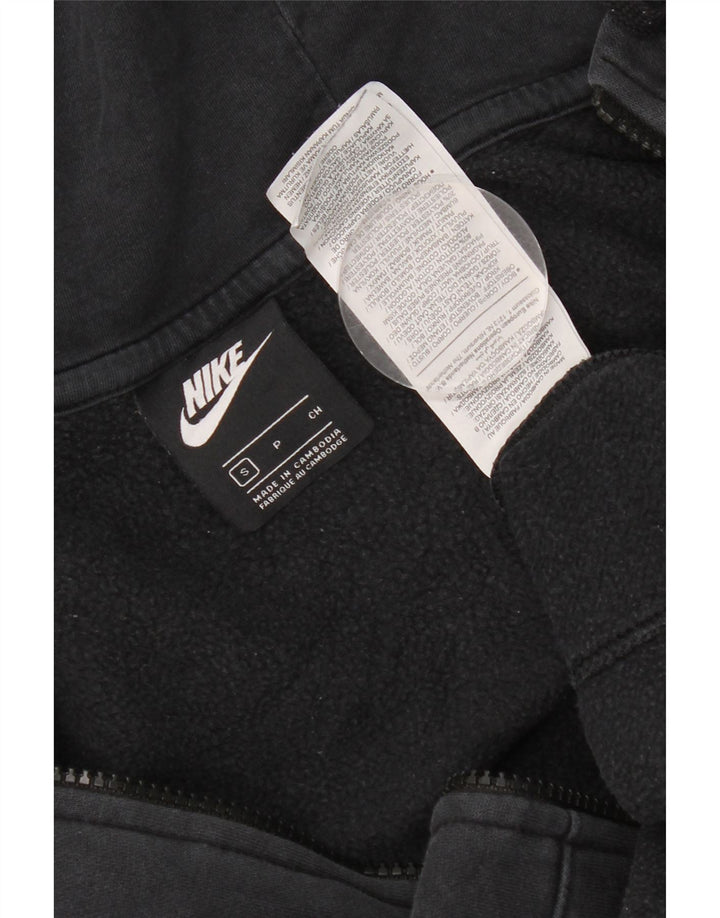 Мужской свитер с капюшоном на молнии Nike, маленький черный, хлопковый