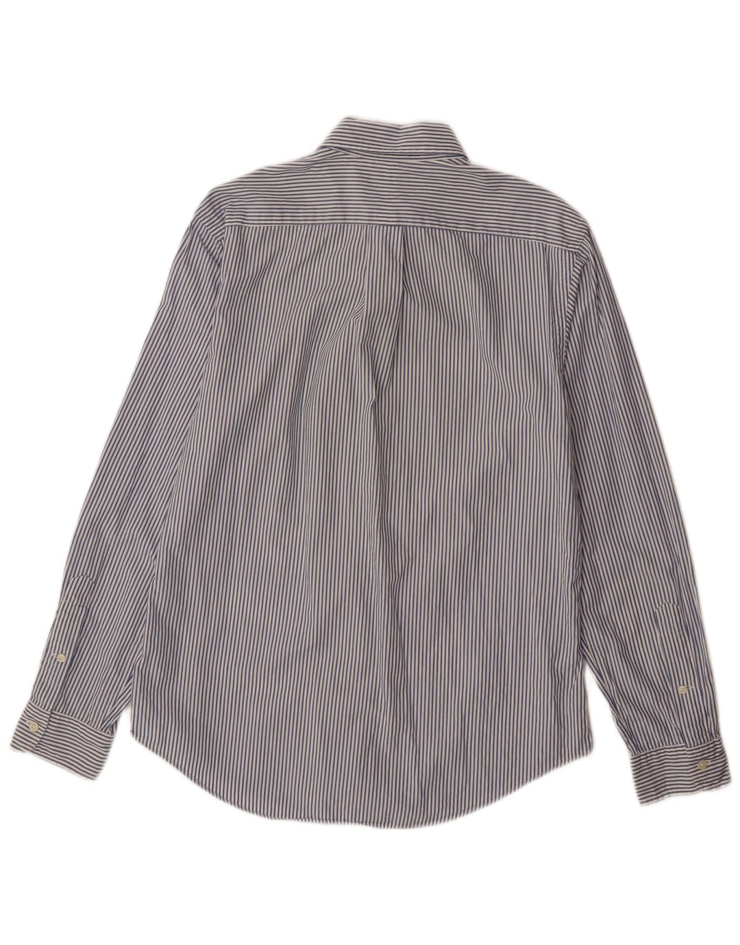 RALPH LAUREN Мужская рубашка на заказ из хлопка в синюю полоску среднего размера