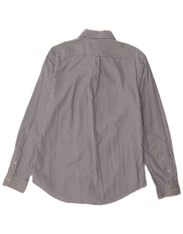 RALPH LAUREN Мужская рубашка на заказ из хлопка в синюю полоску среднего размера