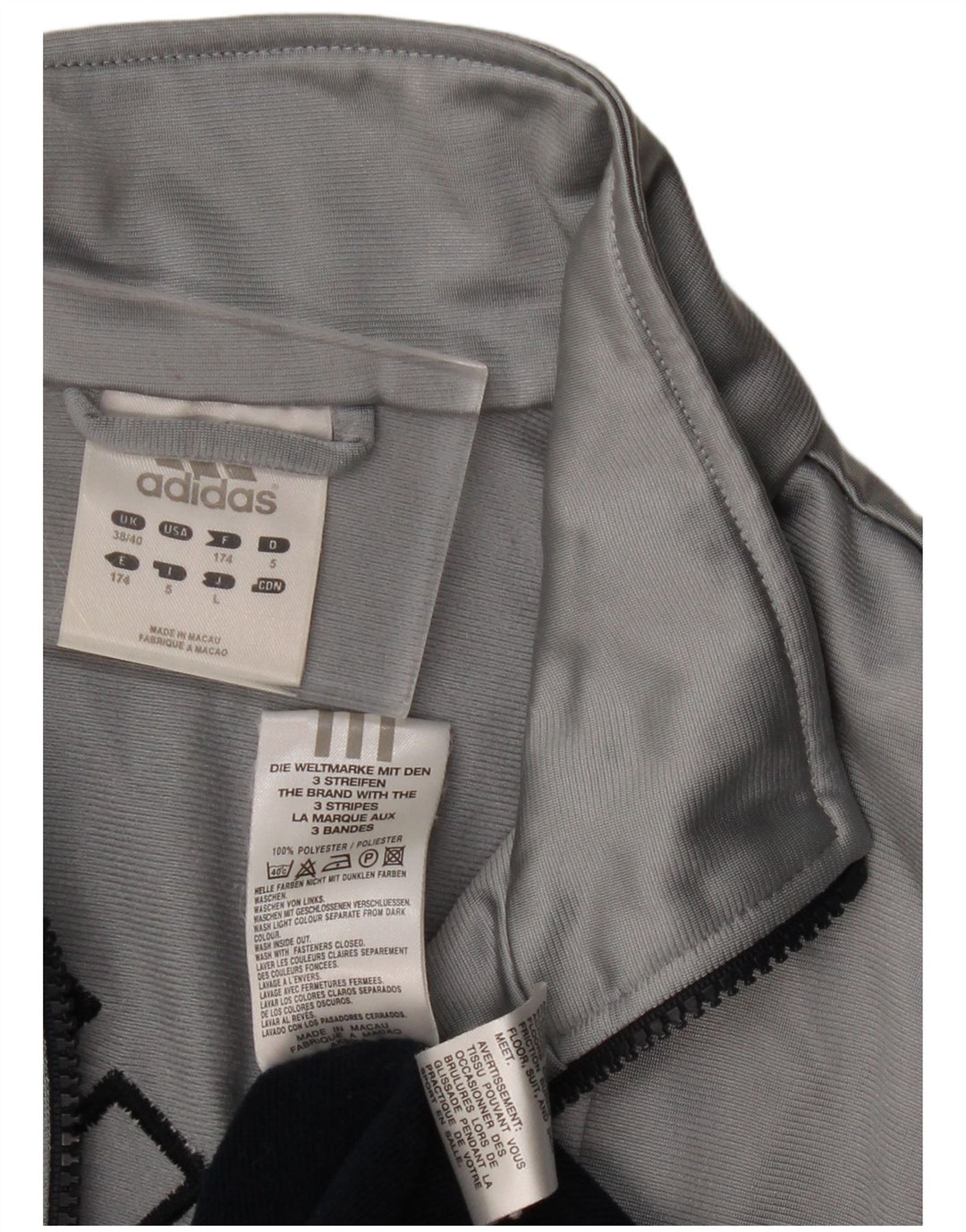 Мужская спортивная куртка ADIDAS UK 38/40, средний темно-синий с цветными блоками