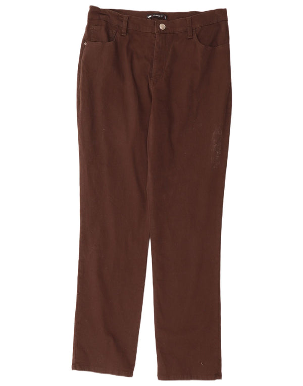 Женские повседневные брюки классического кроя Lee, США, 10, большие, W32 L31, коричневые, хлопковые