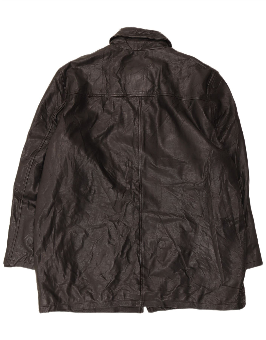 Мужское кожаное пальто VINTAGE UK 44 2XL, черное