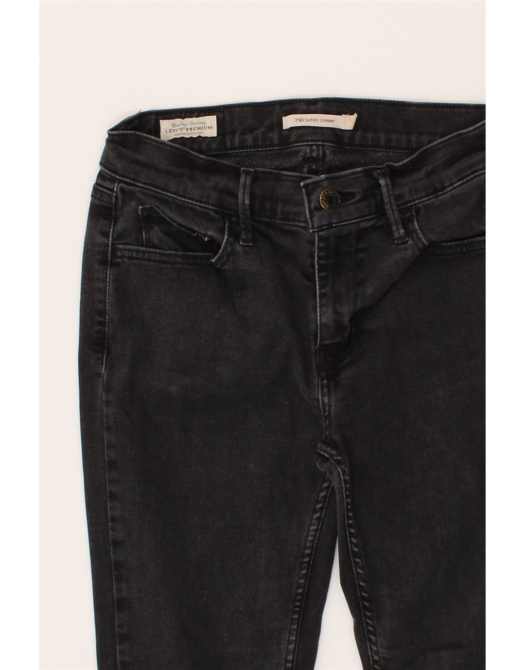LEVI'S Womens 710 Super Skinny Jeans W29 L28 Black Vintage Levi's and Second-Hand Levi's from Messina Hembry 