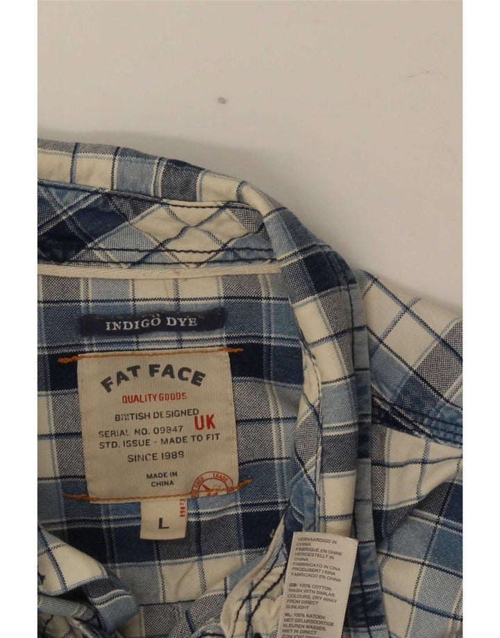 Мужская фланелевая рубашка Fat Face, хлопок, большая синяя клетка