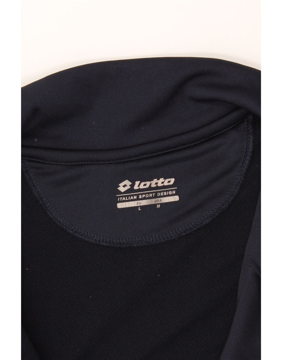 LOTTO Mens Tracksuit Top Jacket Medium Navy Blue Striped Vintage Lotto and Second-Hand Lotto from Messina Hembry 