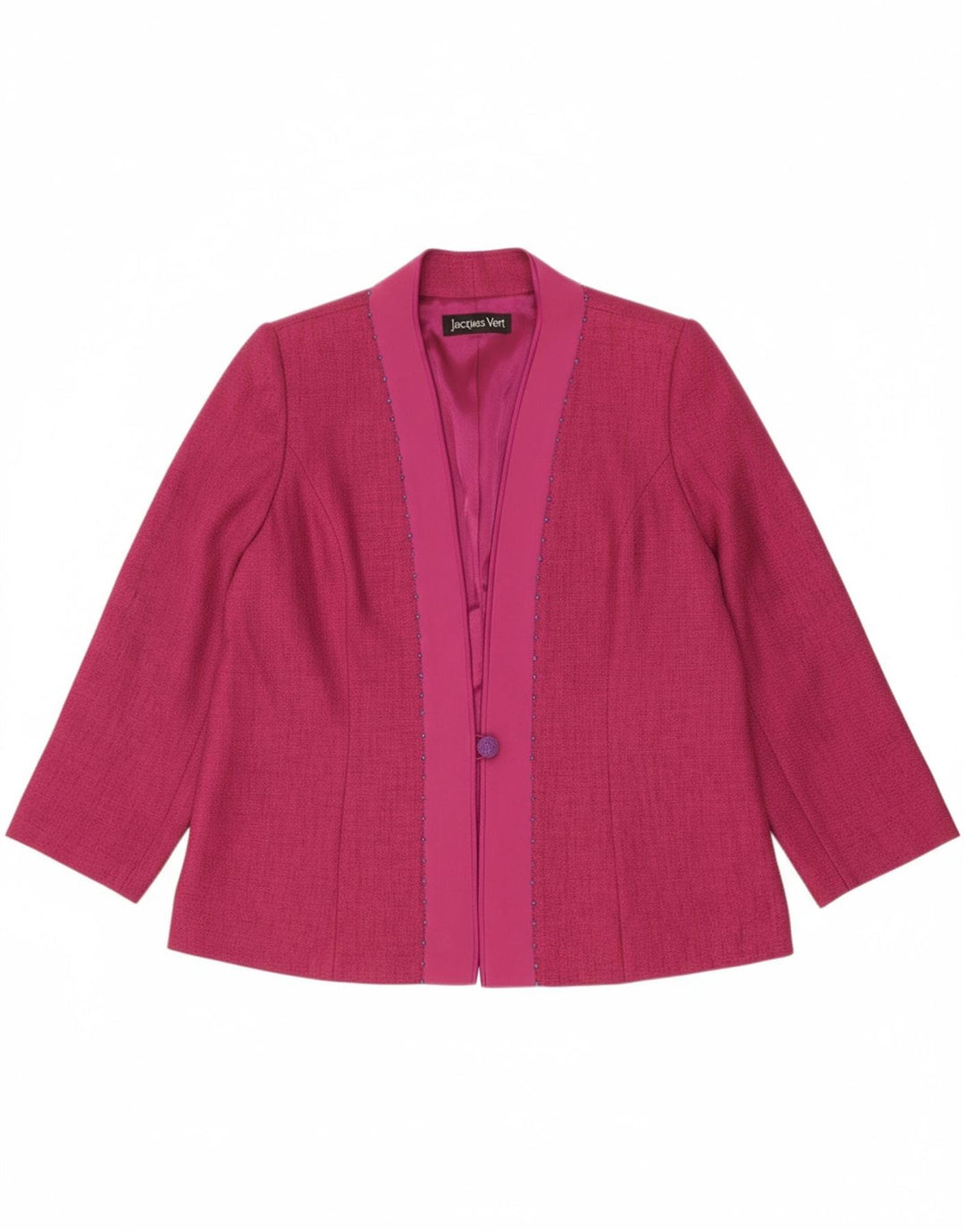 JACQUES VERT Womens 1 Button Blazer Jacket UK 18 XL Pink Polyester