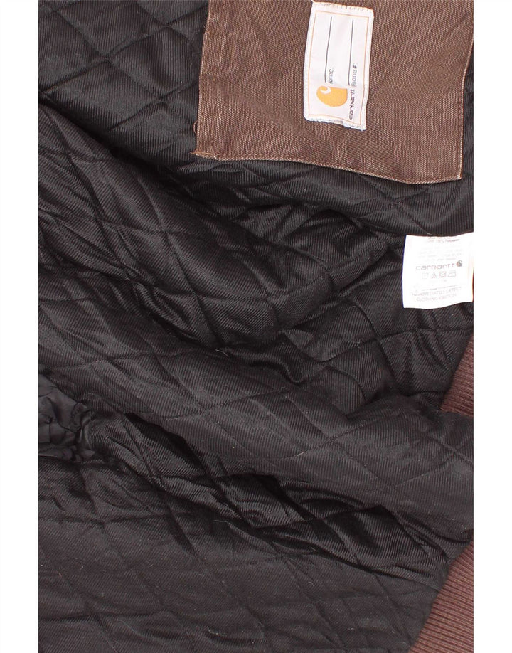 Куртка-бомбер Carhartt для мальчиков с капюшоном, 7–8 лет, маленькая, коричневая, хлопковая