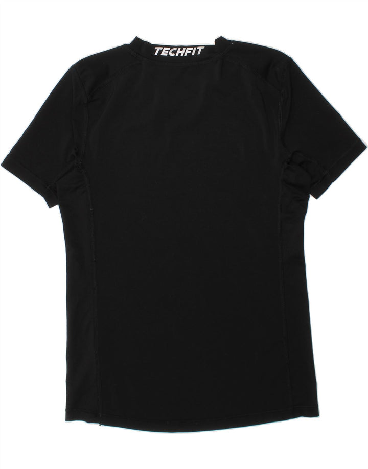 ADIDAS Boys Climalite Graphic T-Shirt Top 13-14 Years Black Polyester Vintage Adidas and Second-Hand Adidas from Messina Hembry 