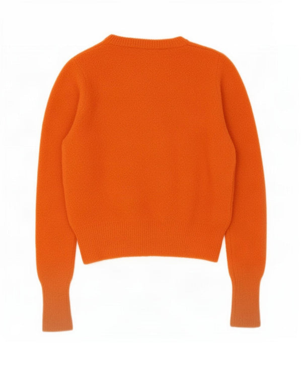 Женский укороченный джемпер с вырезом лодочкой Zara UK 12, нейлон среднего оранжевого цвета