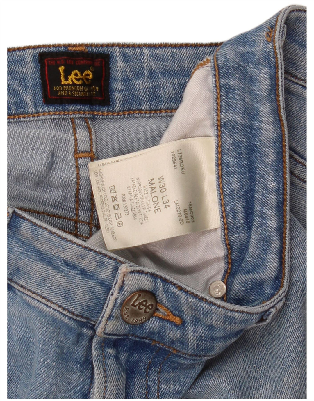 Мужские джинсы Lee Malone Slim W30 L34, синий хлопок