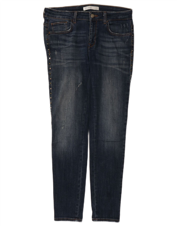 Женские потертые джинсы скинни Zara EU 40 Medium W30 L29 Синие