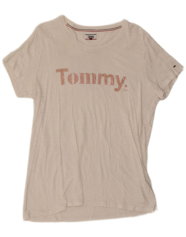 Женская футболка с рисунком Tommy Hilfiger Top UK 18 XL, белый хлопок
