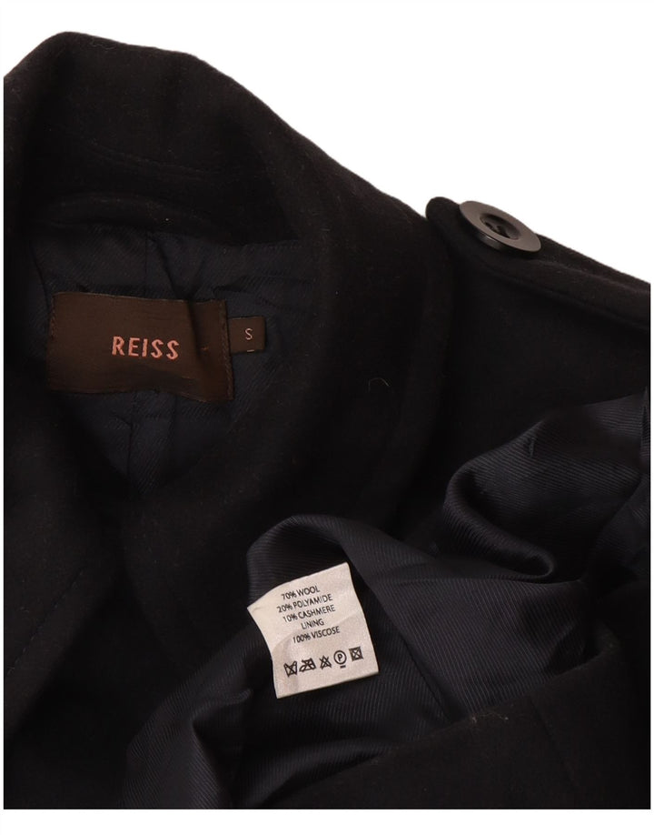 Женское полупальто в стиле милитари Reiss UK 10, маленькое, темно-синее, шерсть