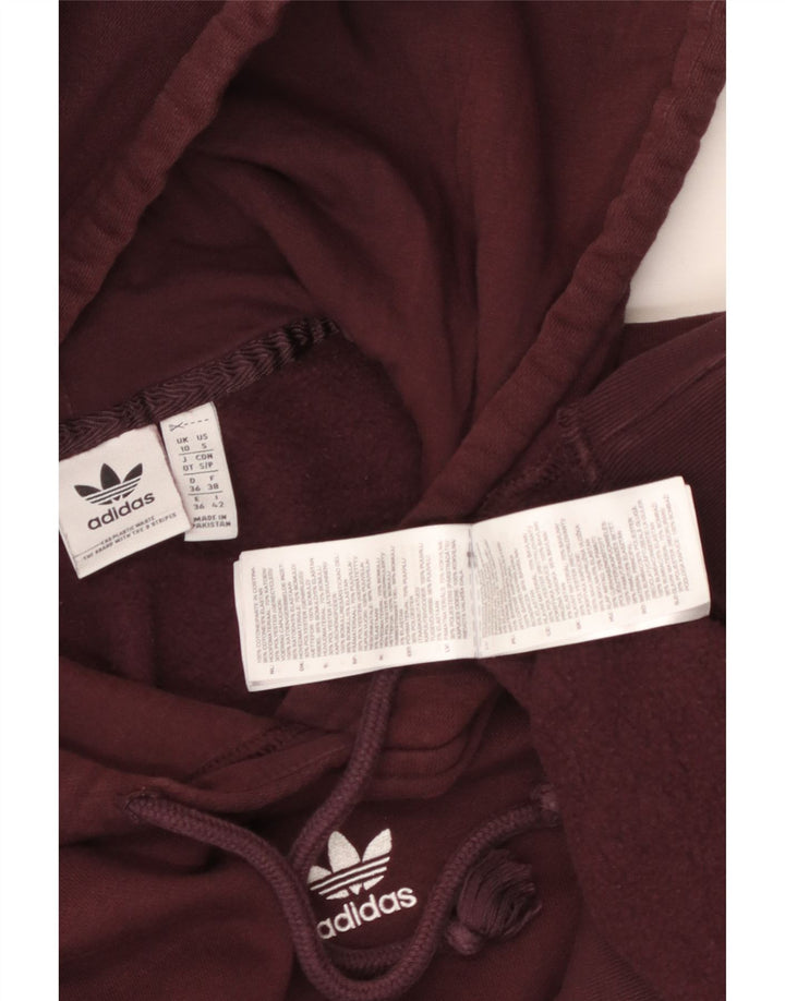Женский джемпер с капюшоном ADIDAS Oversized UK 10, маленький бордовый хлопок