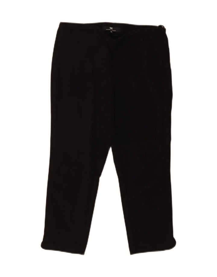 ELISABETTA FRANCHI Womens Capri Trousers EU 40 Medium W30 L21 Black