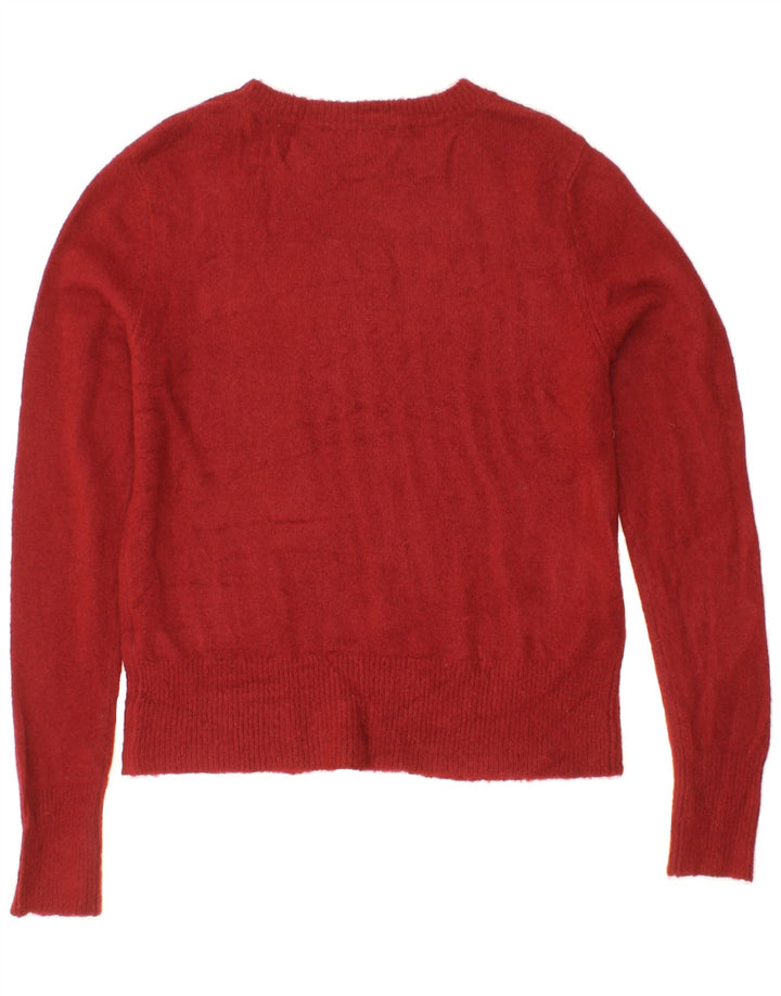OASIS Womens Crop Boat Neck Jumper Sweater UK 14 Medium Red Polyacrylic Vintage Oasis and Second-Hand Oasis from Messina Hembry 