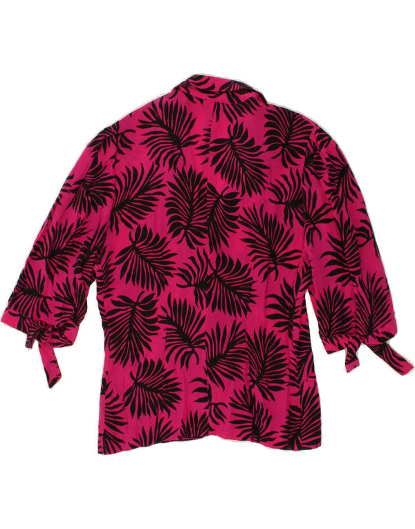 INCOM Womens 4 Button Blazer Jacket IT 42 Medium Pink Floral Silk