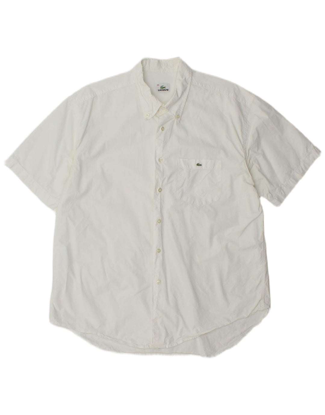 Мужская рубашка с коротким рукавом Lacoste, размер 44 XL, белая