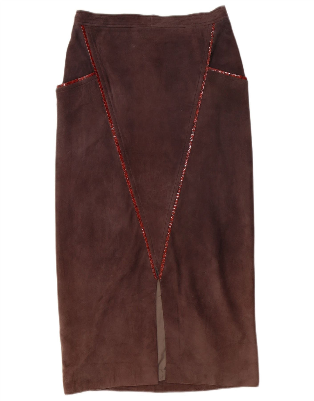 Винтажная женская замшевая юбка среднего размера W28 фиолетовая