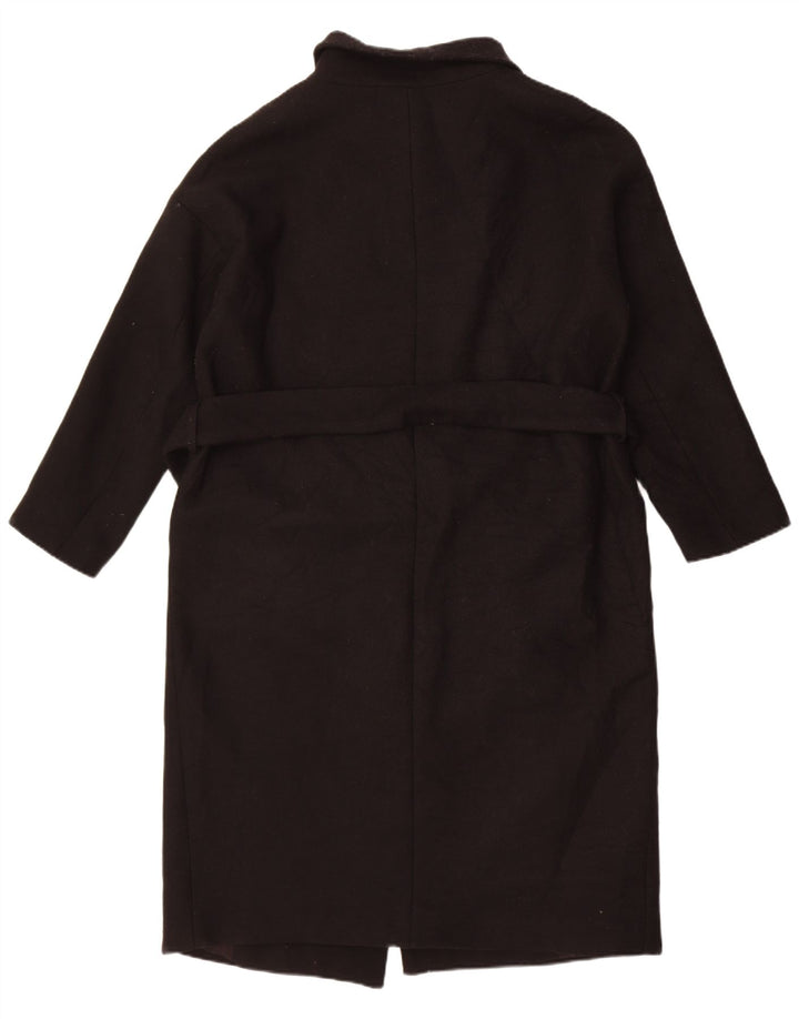 Женское пальто оверсайз Zara UK 10, маленькое черное шерстяное пальто