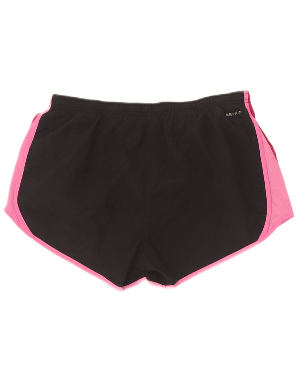 Женские спортивные шорты Nike Dri Fit UK 14, средние черные цветные блоки