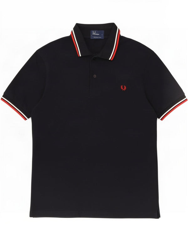 Мужская рубашка-поло Fred Perry, темно-синяя, хлопковая