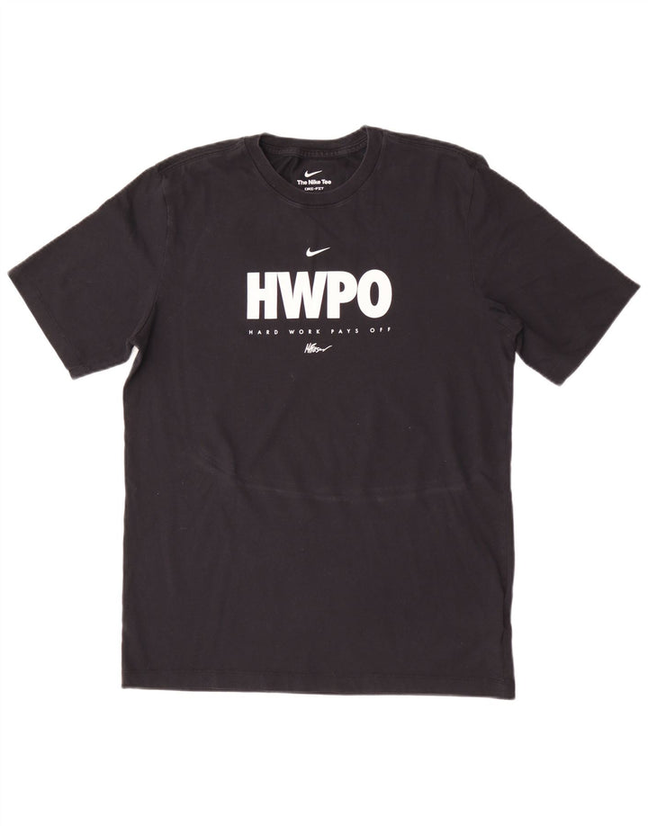 Мужская футболка Nike Dri Fit с графическим рисунком, средний черный хлопковый топ