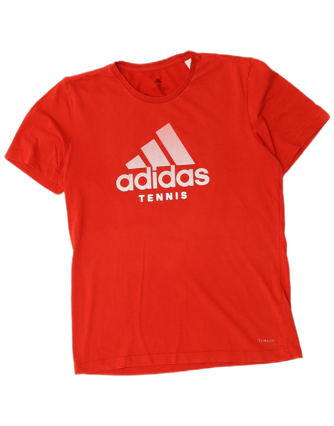Мужская футболка Adidas Climalite с рисунком из хлопка среднего красного цвета