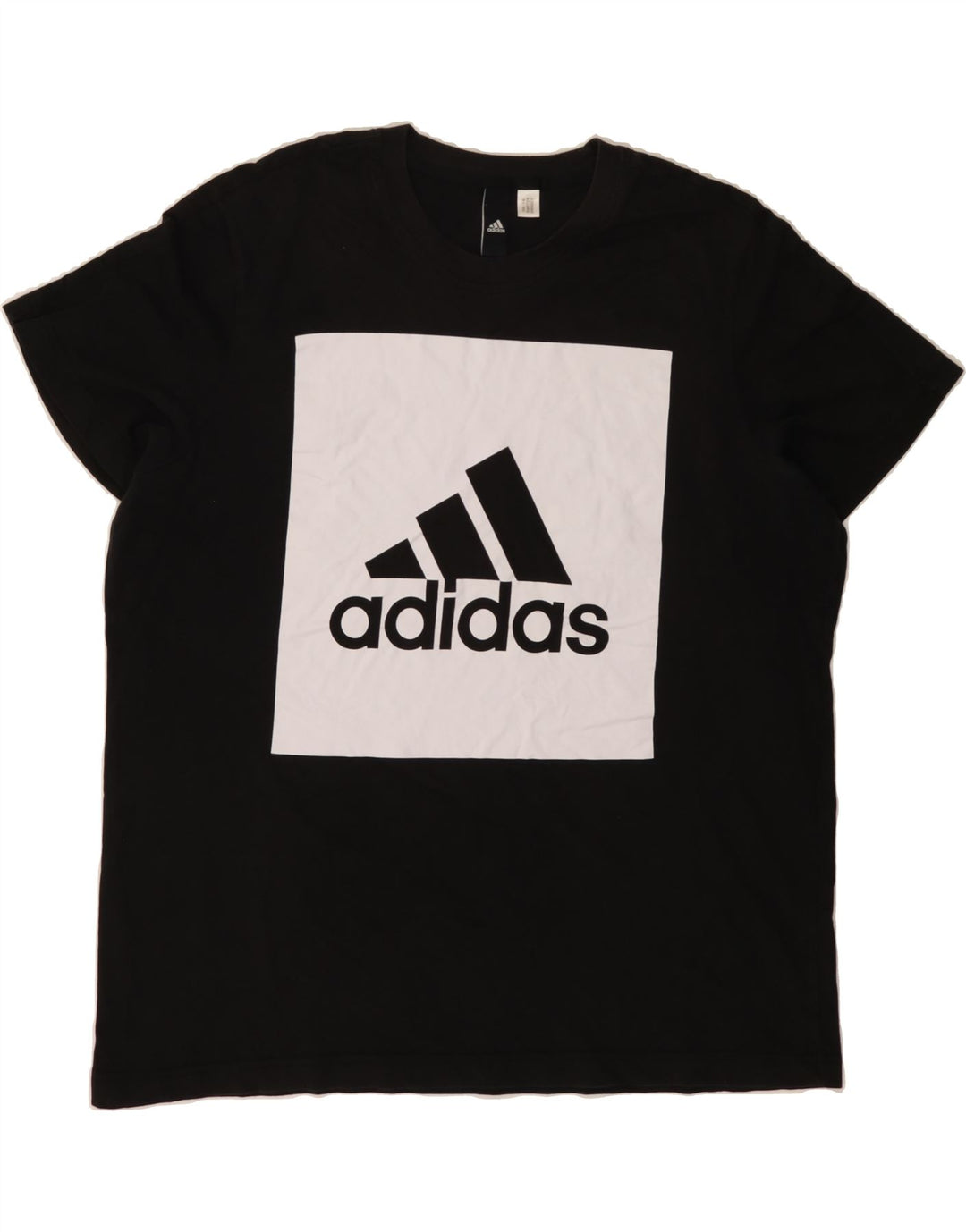 ADIDAS Mens Graphic T-Shirt Top Large Black Vintage Adidas and Second-Hand Adidas from Messina Hembry 